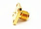 Gold Plated 2.4mm Female Straight Four Hole Flange Mount Millimeter Wave Connectors