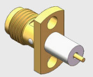 2 Hole Flange Mount SMA Female RF Coaxial Microstrip Connector Up To 18GHz