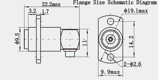 BMA Female Right Angle Axial Floating Mount RF Connector For 2#Semi Flexible / Semi Rigid Cable