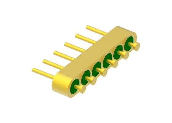 6-Pin Nail Head Glass To Metal Hermetic Seal Header With Gold Wire Bonding Surface MC-1133-JH