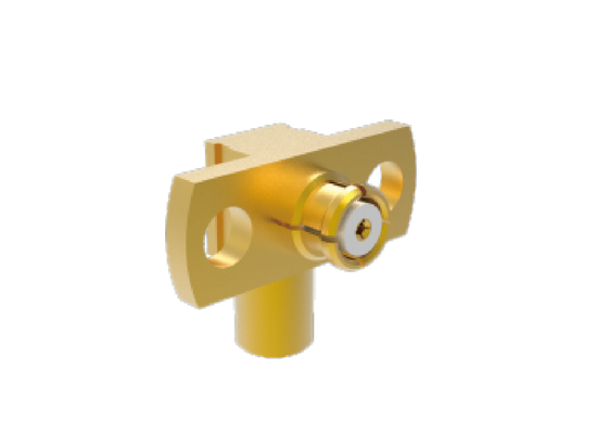 50Ω 18GHz SMP Female SMP Jack Right Angle 2 Hole Flange Aerospace RF Connectors Mating for .086 Cable