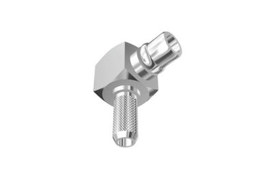 Male Right Angle MMCX RF Connector Nickel Plated Plating Design For RG316
