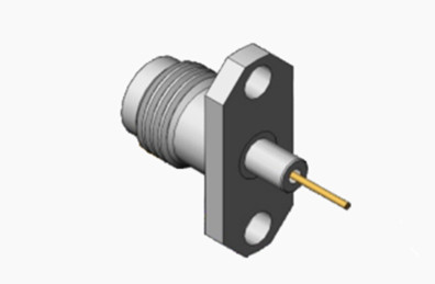 หญิง 1.85 มม RF Connector Flange Mout ประเภทของเหล็กไร้ขัดเหล็กที่มียาว Microstrip