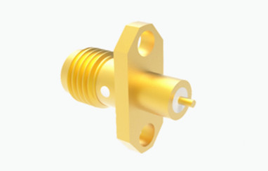 SMA หญิง 2-หลุม Flange ทองแดง RF โคเอชชียล Connector สําหรับการใช้งานอากาศ