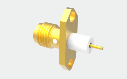 SMA หญิง 2-หลุม Flange ทองแดง RF โคเอชชียล Connector สําหรับการใช้งาน Aerosapce