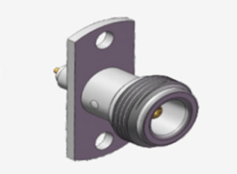 N Type Female 2-hole Flange RF Coaxial Connector กับไมโครสติป