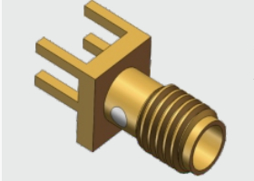 SSMA ผู้หญิง PCB Connector 18GHz 50Ω 4 ขาผ่านหลุม Solder