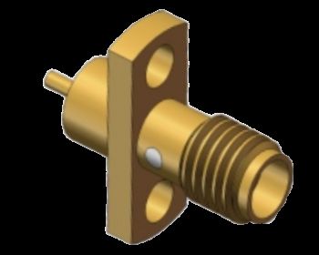 เครื่องเชื่อม RF Coax หญิง 50 Ohm Flanges Mount SSMA / Mini SMA สูงถึง 18GHz