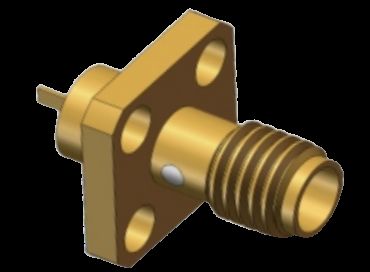 SSMA ผู้หญิง RF Coaxial Connector 4 หลุม Flanges Mount กับ Microstirp Flat 18GHz 50Ω