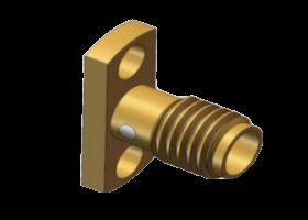ขั้วต่อโคแอกเชียล RF แบบ SSMA Jack, หน้าแปลน 2 รู, รองรับพิน OD1.7, 1.9, 2, 2.1 มม.