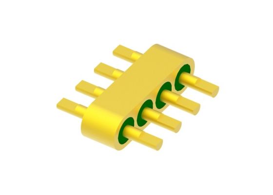 หัวเครื่อง 4 ปิ้น Multi-pin Plated Gold Headers With Hermetic Connectors MC-677-JH สําหรับวัสดุกระจก 7052