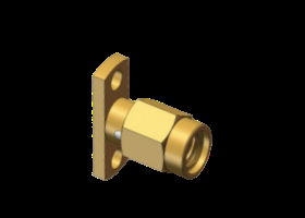 SSMA ผู้ชาย RF Connector 2 หลุม Flanges Mount 18GHz 50Ω