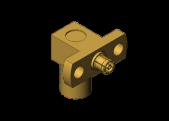 50Ω ทอง Plated Right Angle SMP เพศชายไปยัง SSMP เพศหญิงไปยัง SSMP Plug to Jack RF Coaxial Adapter ถึง 40GHz