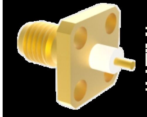50ohm SSMA RF Connector แขวงความถี่เพศชายเพศหญิง DC ถึง 18GHz การติดตั้ง flange สําหรับความมั่นคงในระบบสื่อสารและราดาร์