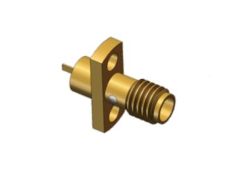 การเคลือบทองคํา SSMA ผู้หญิง Mini Jack Flange Connectors กับ Microstrip Flat สําหรับ 5G Micro-Base Station