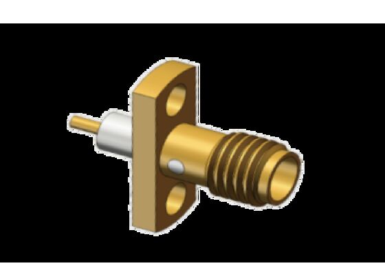 ผสมทองแดง ทอง Plating Flange Mount SSMA RF Connector 18GHz สําหรับการส่งสัญญาณ