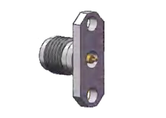 SS Shell 40GHz K ประเภท 2.92 มม. ตัวเชื่อมต่อ RF แจ็คตัวเมีย 2 รูหน้าแปลนเมาท์เส้นผ่านศูนย์กลางพิน 0.3 มม. 0.4 มม. 0.5 มม. 0.7 มม. 0.8 มม. ระยะห่างรูแปลน 12.2 มม.