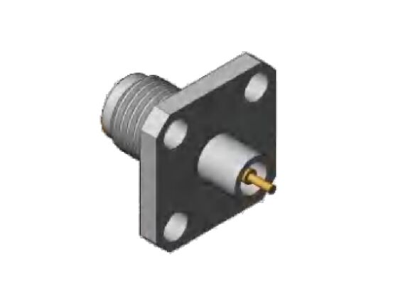 2.92 มม RF Connector K Type Jack 4 หลุม 12.7 มม 0.5 นิ้ว Square Flange ขนาดและกว้าง Pin 1.3 มม, 0.8 มม, 0.7 มม