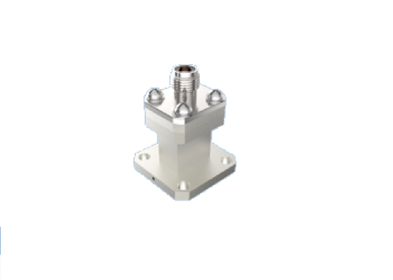WR28 BJ320 End Launch Waveguide ถึง 2.92 มม.K ประเภท Coaxial Adapter 26.4GHz-38GHz Ka Band เกรดการบินและอวกาศ RF Waveguide Coax Transition Connector