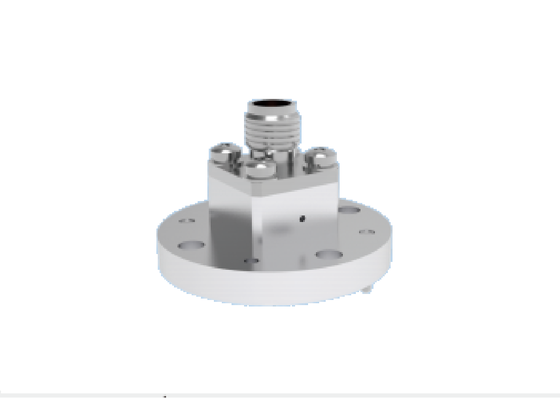 WR22 BJ400 End Launch Waveguide ถึง 2.4 มม.อะแดปเตอร์โคแอกเซียล 4 หลุมรอบหน้าแปลน Mount 23.9GHz-50.1GHz Ka Band Aerospace Waveguideส่วนประกอบ