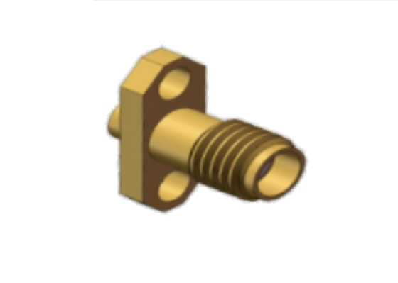 50Ω 2 หลุม Flanges Mount Jack Mini SMA หญิง RF Coaxial.086 เครื่องเชื่อมเคเบิล 18GHz
