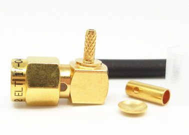 50 โอห์ม SMA มุมขวาชายตัวเชื่อมต่อ RF โคแอกเชียลสายเคเบิล SMA