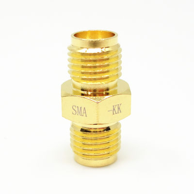 50Ohm ทอง SMA สายตรงหญิงไปยังหญิง RF Coaxial Adapter