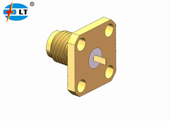 18GHz SMA RF Female Connector 4 Holes Flange Mount SMA Coax Connectors