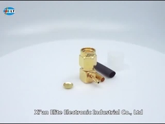 50Ohm SMA ชายมุมขวา RF โคเอชชียล Connector SMA สายเคเบิล